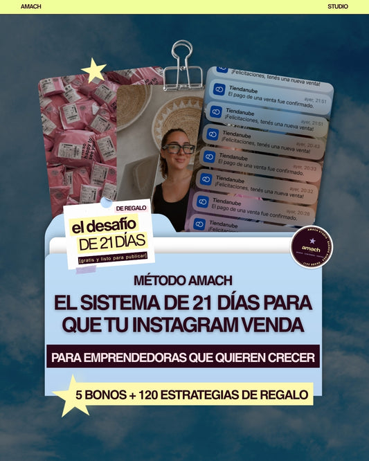 🔥 Método Amach: El Sistema de 21 Días para que tu Instagram Venda + Serie Pro 7 Guías (+200 págs) + 125 Estrategias de Regalo 🎁